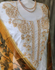 Chikankari Cotton white suit