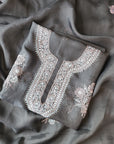 Chikankari organza with mukaish