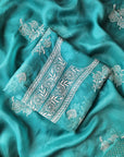Chikankari organza with mukaish