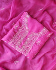 Chikankari organza with mukaish