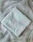 Chikankari organza with mukaish