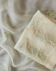Chikankari organza with mukaish