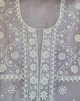 Chikankari embellishment soft chanderi