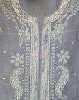 Chikankari embellishment soft chanderi