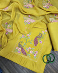 Embroidery Peacock design Suit