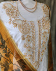 Chikankari Cotton white suit