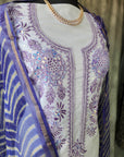 Chikankari Cotton white suit