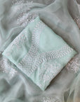 Chikankari organza with mukaish