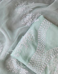 Chikankari organza with mukaish