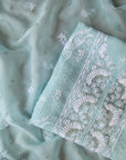 Chikankari organza with mukaish