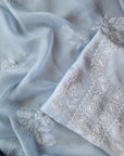 Chikankari organza with mukaish