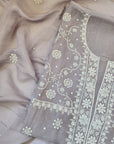 Chikankari embellishment soft chanderi