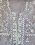 Chikankari embellishment soft chanderi