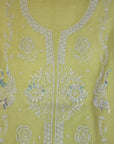 Chikankari embellishment soft chanderi