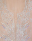 Chikankari embellishment soft chanderi