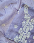 Chikankari embellishment soft chanderi
