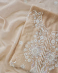 Chikankari embellishment soft chanderi