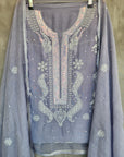 Chikankari embellishment soft chanderi