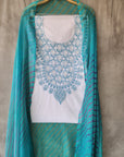 Chikankari Cotton white suit