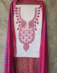 Chikankari Cotton white suit