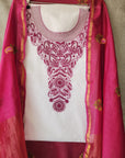 Chikankari Cotton white suit