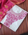 Chikankari Cotton white suit