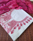 Chikankari Cotton white suit