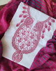 Chikankari Cotton white suit