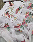 Embroidery Peacock design Suit