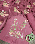 Embroidery Peacock design Suit