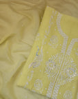Chikankari embellishment soft chanderi